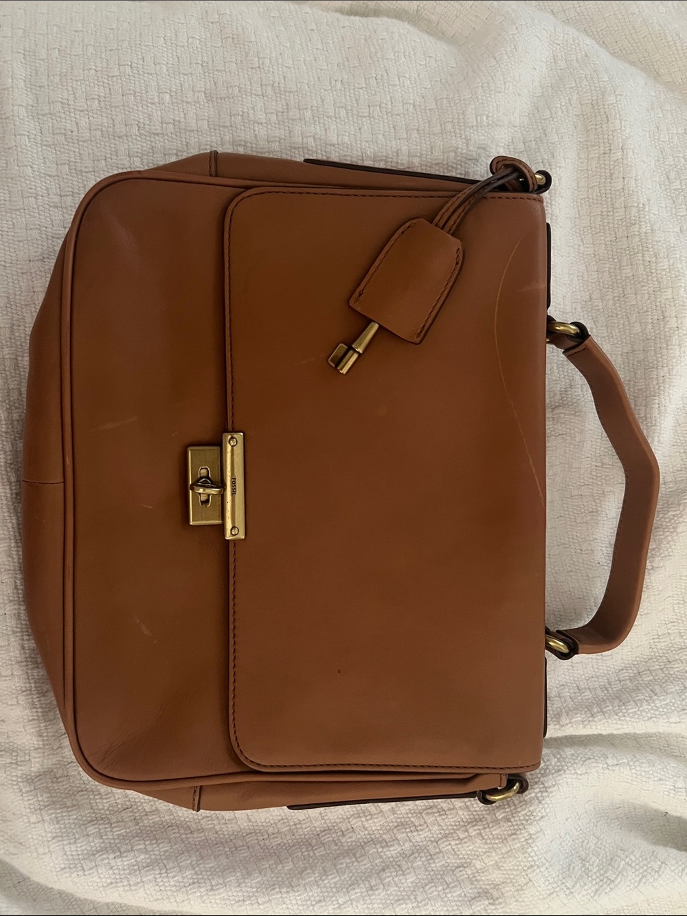 Fossil Brown Leather Satchel Purse